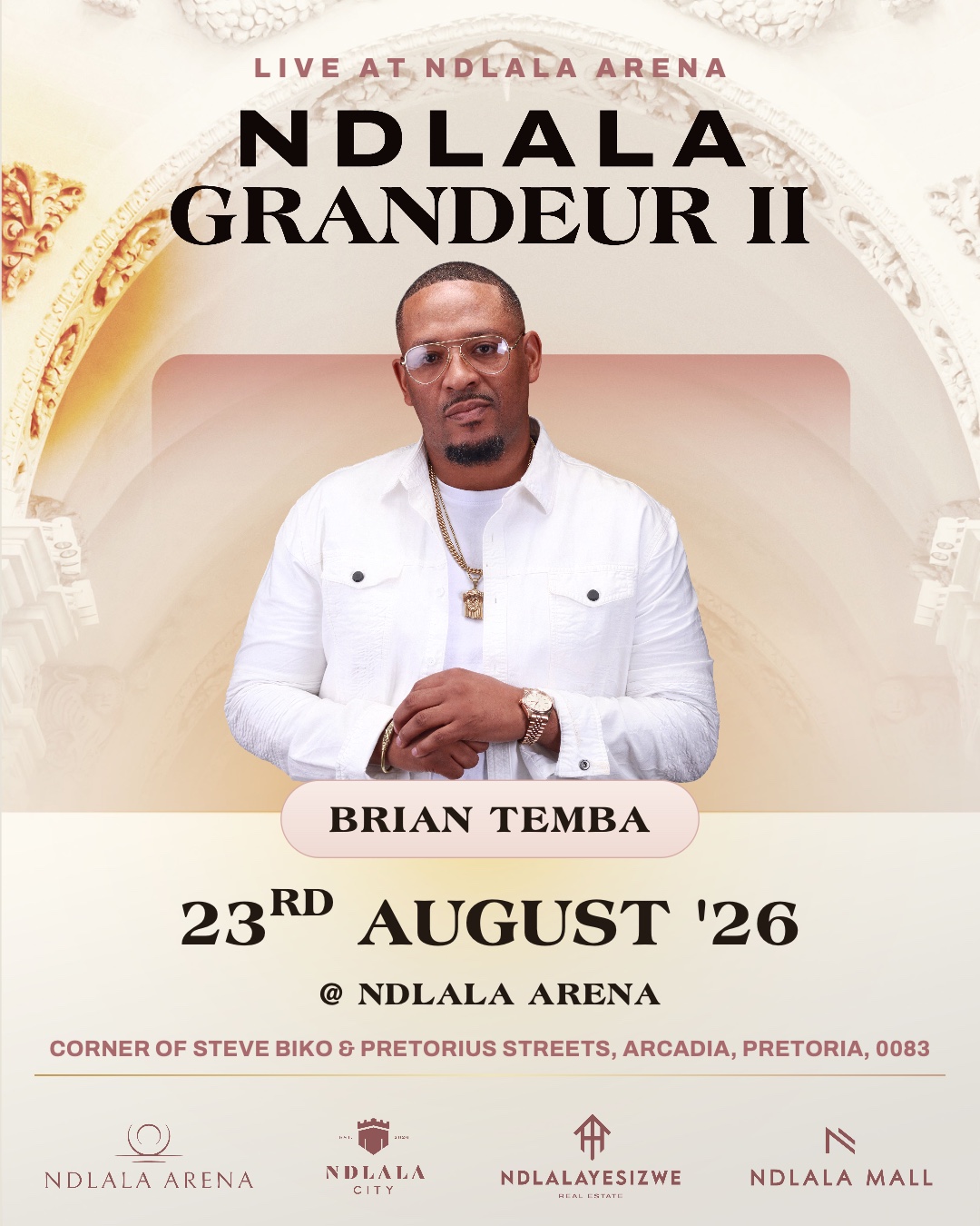 Brian Temba on the decks, live at Ndlala Grandeur II, 23 August 2026