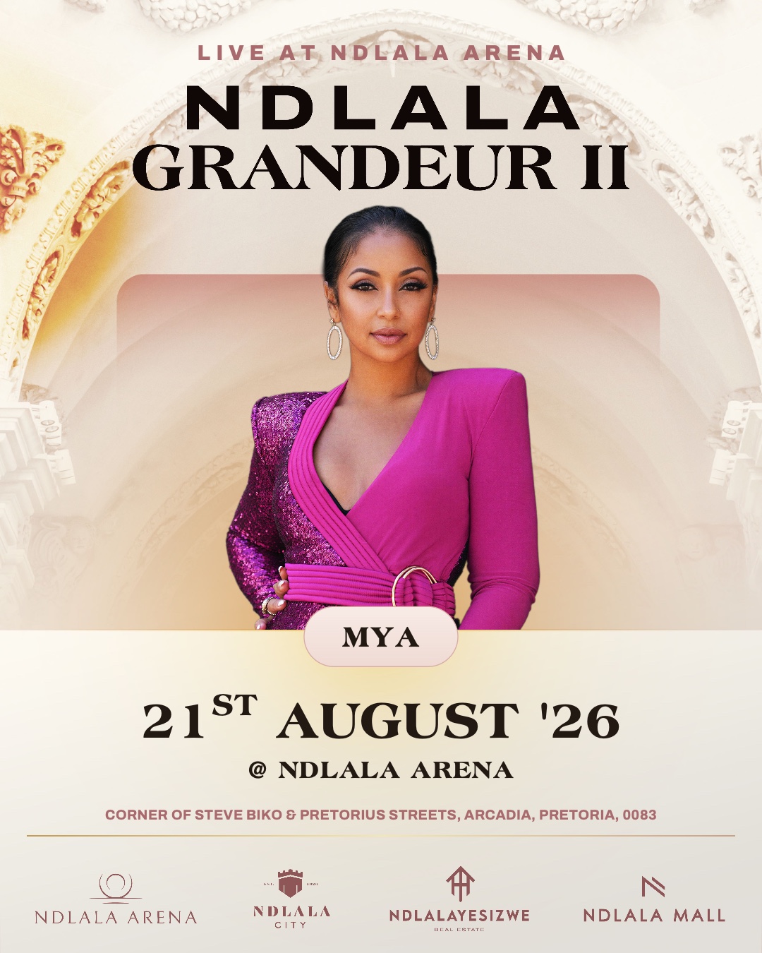 Mya, live at Ndlala Grandeur II, 21 August 2026